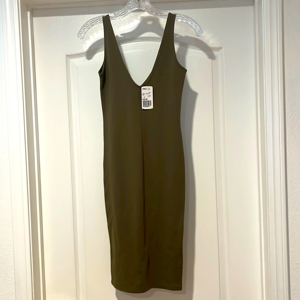 Forever 21 Olive Knee Length Dress! Brand new never worn w/tags!
